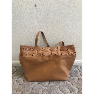 Grace Roberts tan faux leather purse